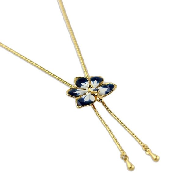 Alternate image for Hand Crafted Flower Necklace Blue Blossom
