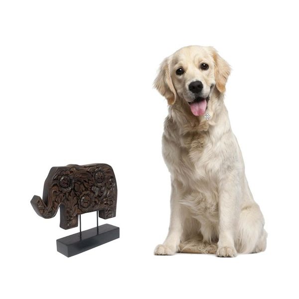 Alternate image for Wood sculpture Blossoming Elephant