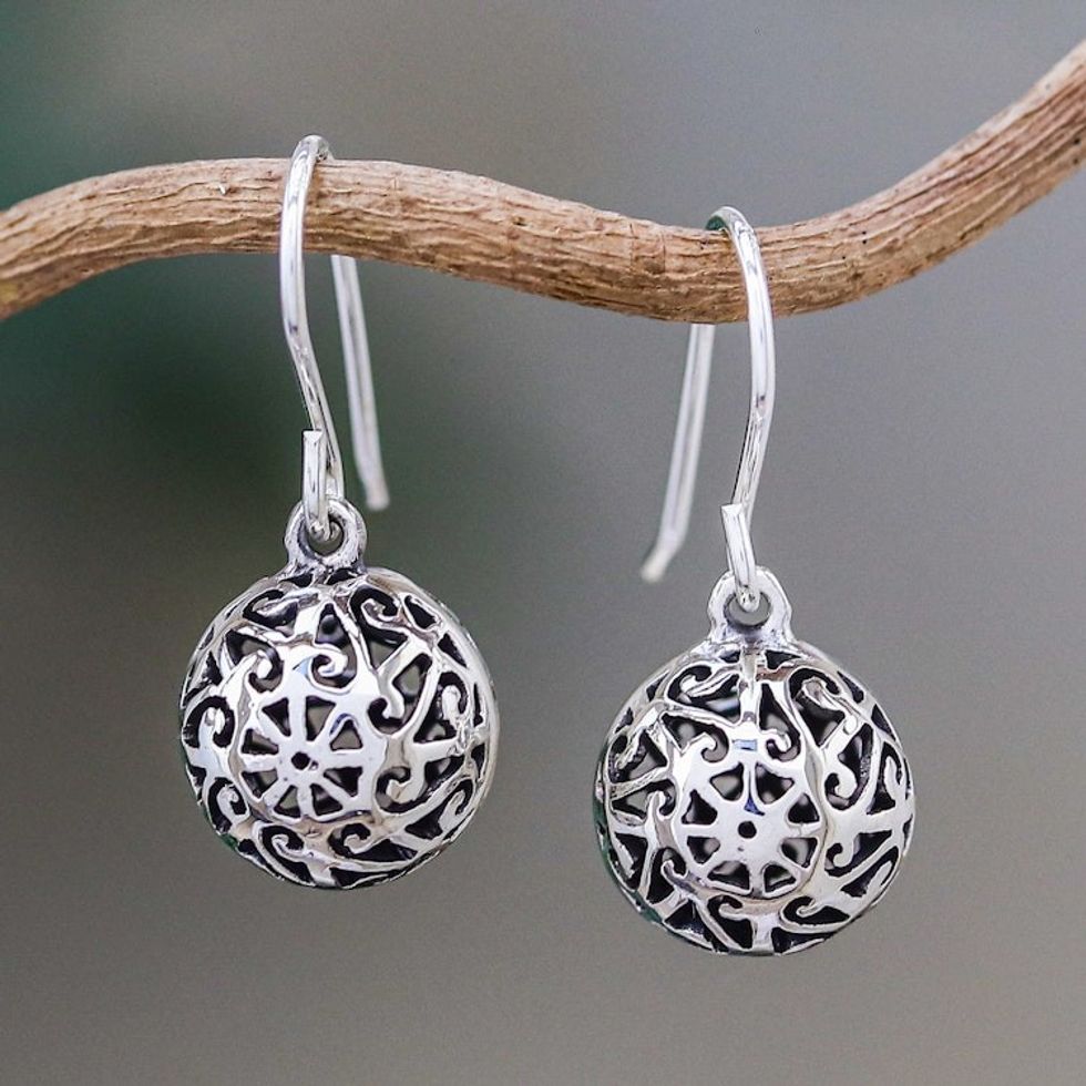 Sterling Silver Dangle Earrings 'Disco Dancer'