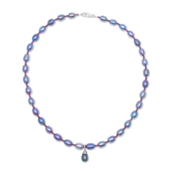 Alternate image for Garnet and Pearl Choker Her Beauty