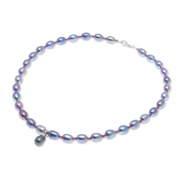 Alternate image for Garnet and Pearl Choker Her Beauty