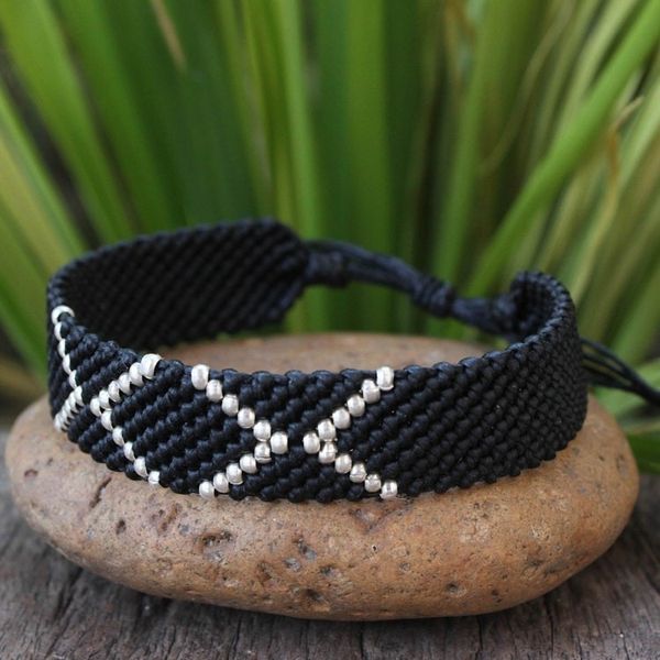 Alternate image for Silver accent wristband bracelet Night Diamonds