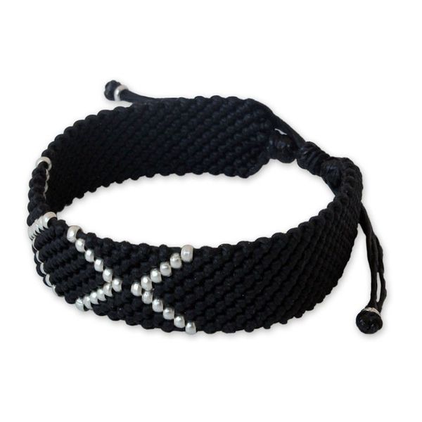 Alternate image for Silver accent wristband bracelet Night Diamonds