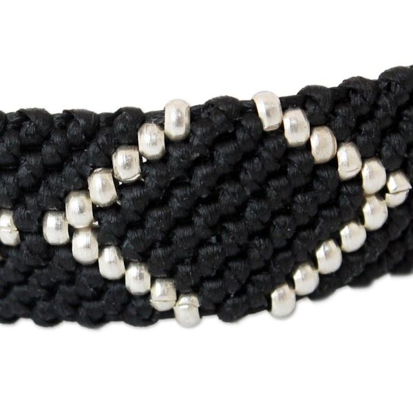 Alternate image for Silver accent wristband bracelet Night Diamonds
