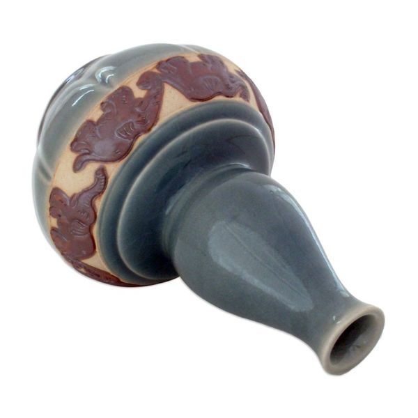 Alternate image for Celadon ceramic vase Elephant Sky Heralds