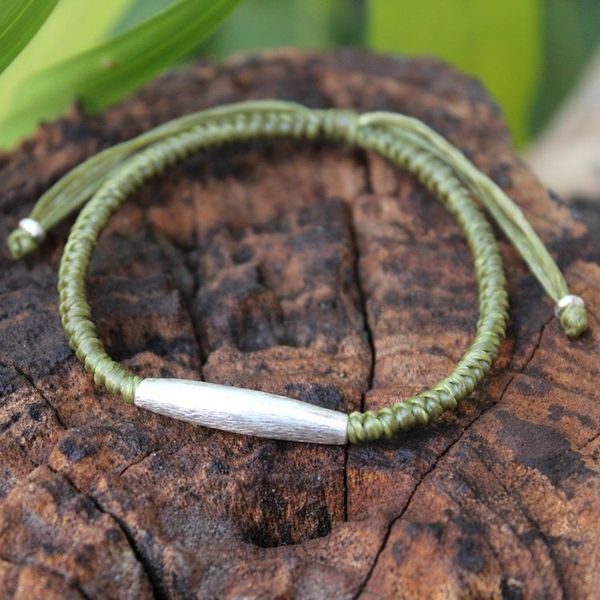 Alternate image for Hill Tribe Silver Braided Bracelet Peaceful Jungle