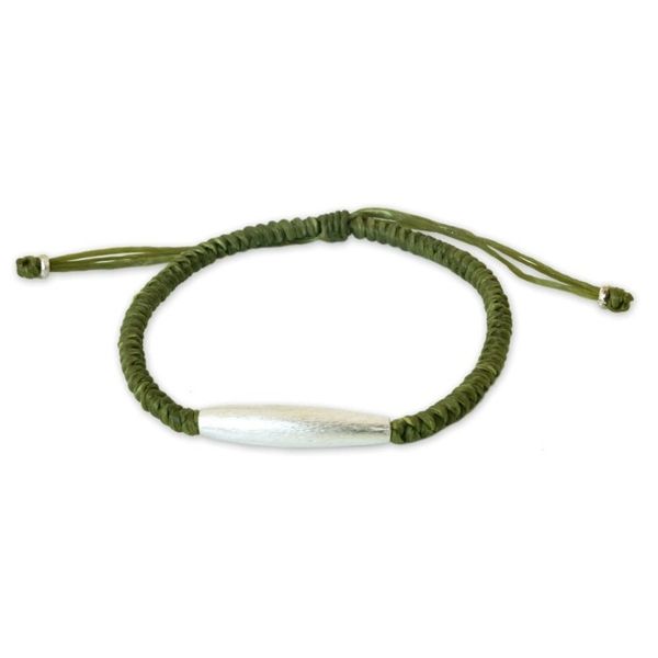 Alternate image for Hill Tribe Silver Braided Bracelet Peaceful Jungle