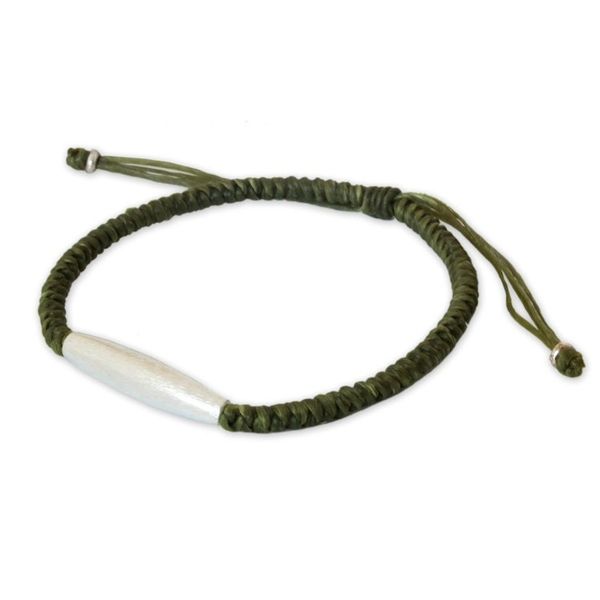 Alternate image for Hill Tribe Silver Braided Bracelet Peaceful Jungle