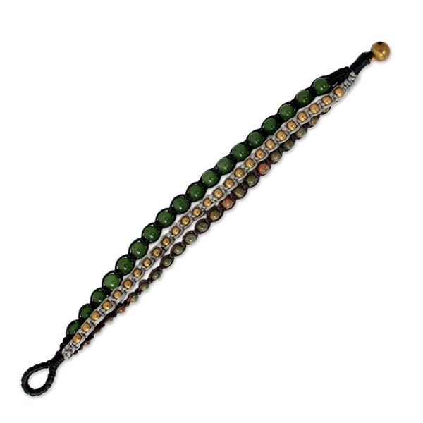 Alternate image for Fair Trade Unakite Beaded Bracelet Urban Colors