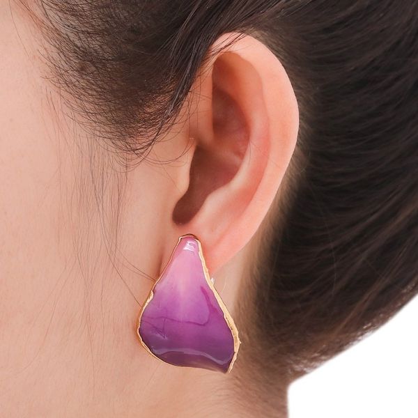 Alternate image for Gold Plated Natural Orchid Earrings Purple Tears