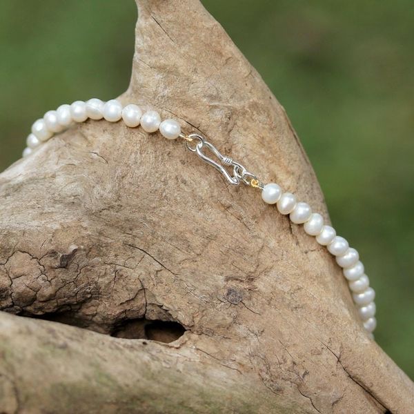 Alternate image for Pearl and Amazonite Necklace Lovely Lady