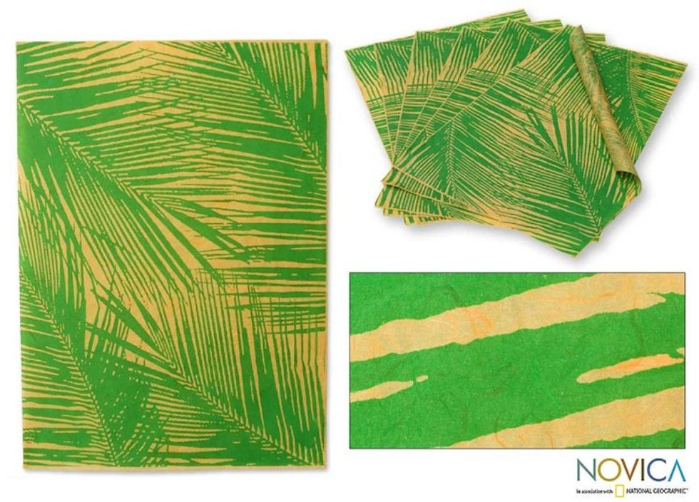 Saa wrapping paper Set of 6 'Sunset Leaves'