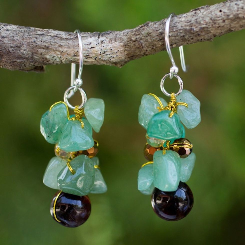 Hand Made Beaded Dangle Earrings 'Chiang Mai Melody'