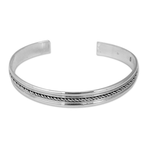 Alternate image for Handcrafted Sterling Silver Cuff Bracelet Perfect Harmony