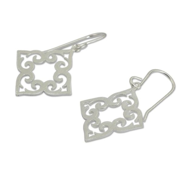 Alternate image for Handcrafted Sterling Silver Dangle Earrings Kaleidoscope Hearts
