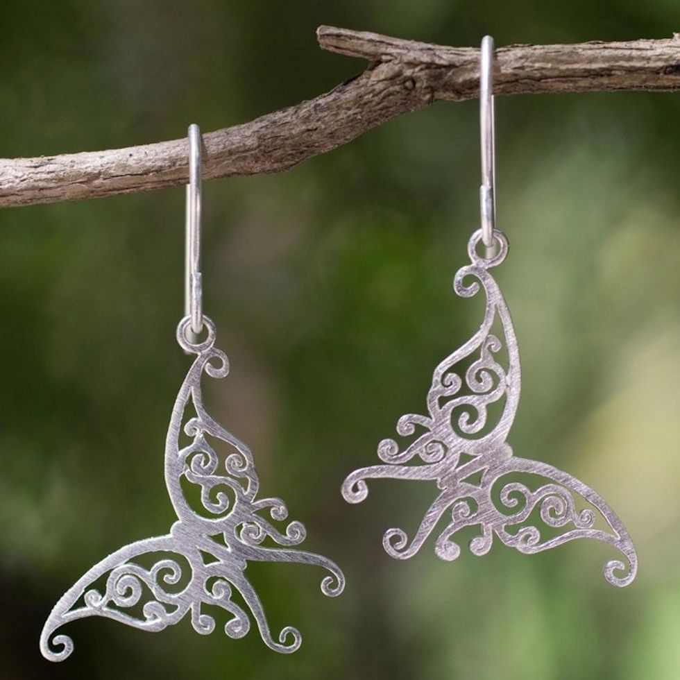 Sterling Silver Earrings Handmade Jewelry from Thailand 'Blossoming Stars'