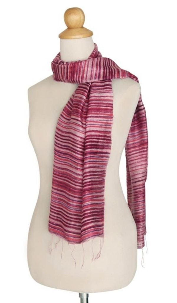 Alternate image for Silk batik scarf Mae Nam Khong Roses