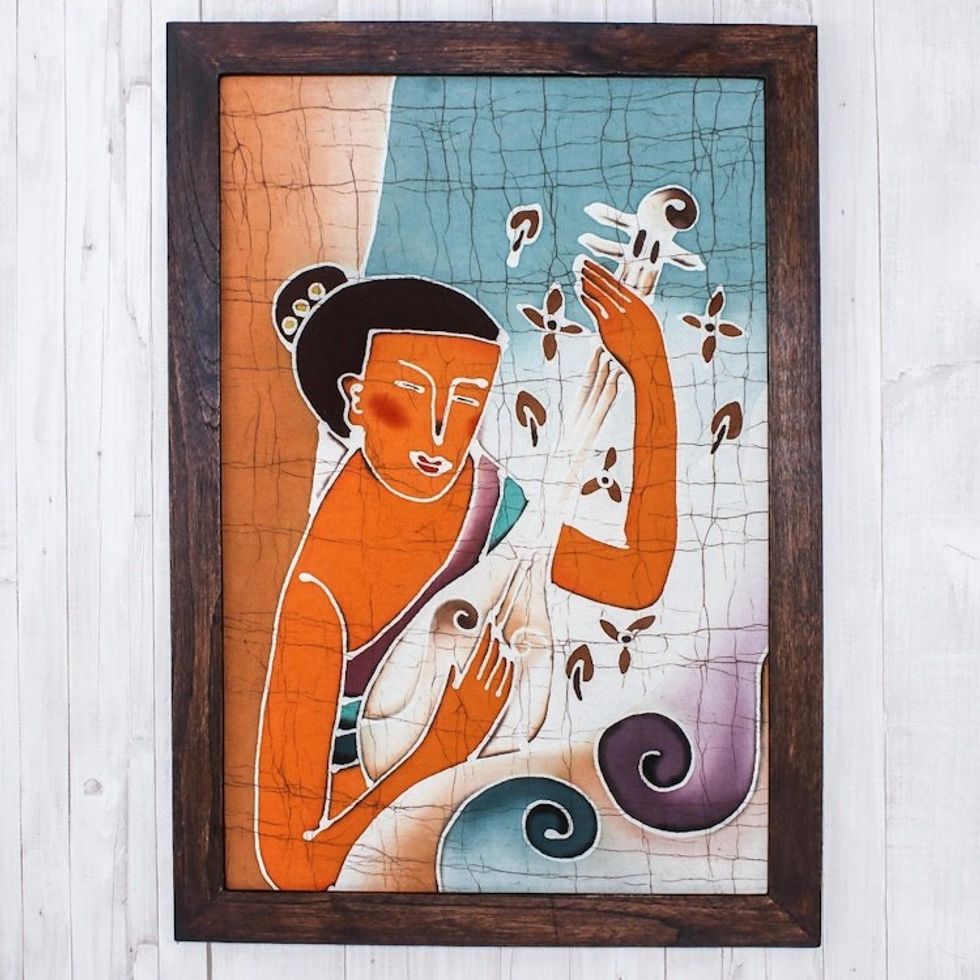 Handcrafted Batik Cotton Wall Art 'Lanna Melodies'