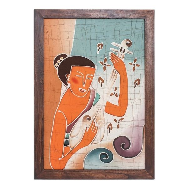 Alternate image for Handcrafted Batik Cotton Wall Art Lanna Melodies