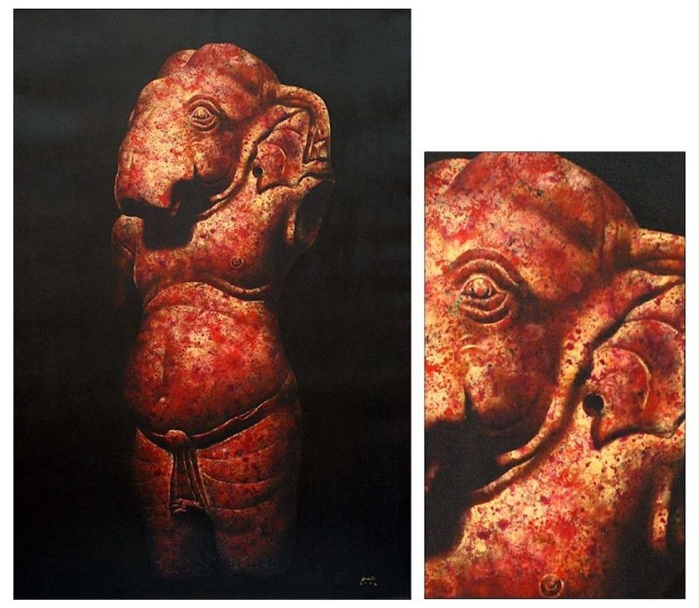 Spiritual Hindu Painting 'Ganesha'