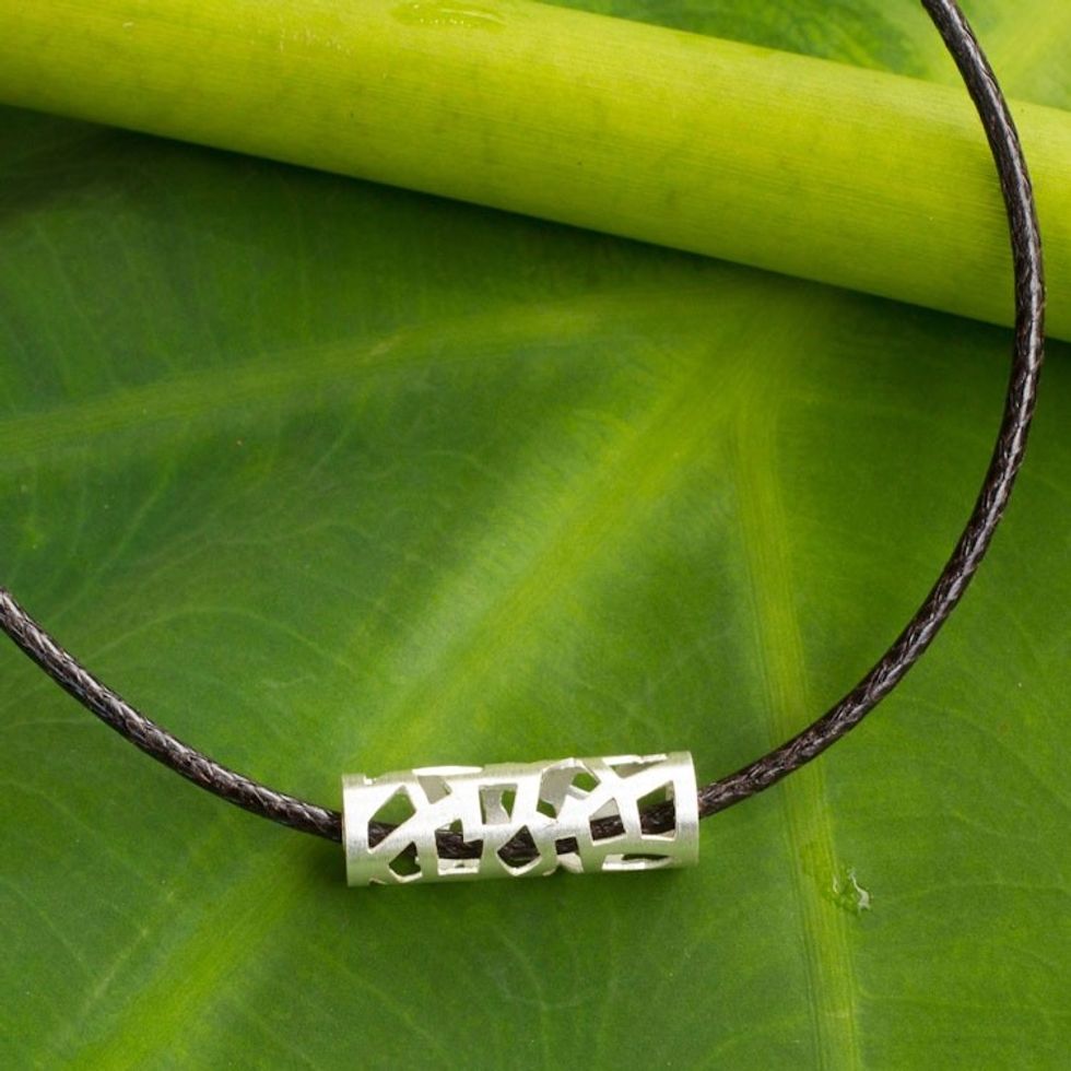 Men's Sterling Silver Necklace Thailand 'Forest Whisper'