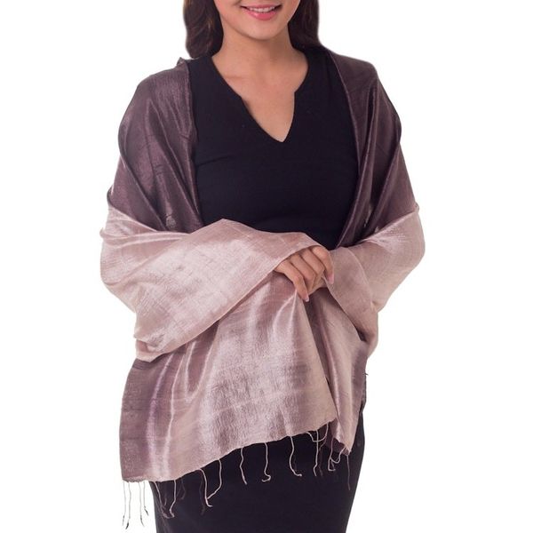 Alternate image for Silk Shawl Shimmering Raisin