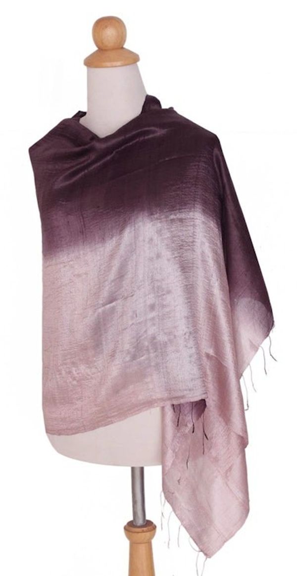 Alternate image for Silk Shawl Shimmering Raisin
