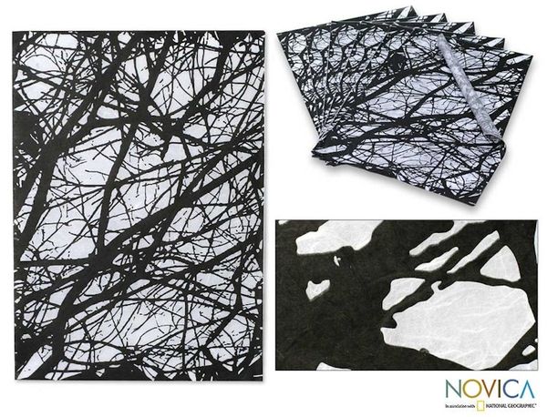 Alternate image for Saa wrapping paper Set of 6 Midnight Woods