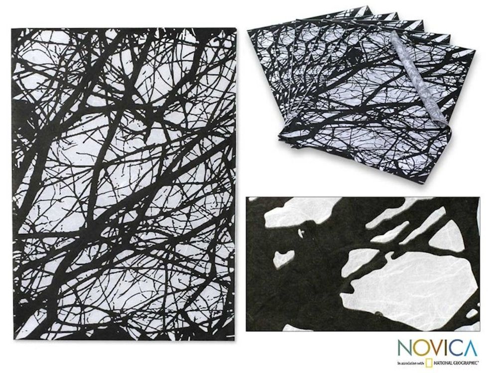 Saa wrapping paper Set of 6 'Midnight Woods'