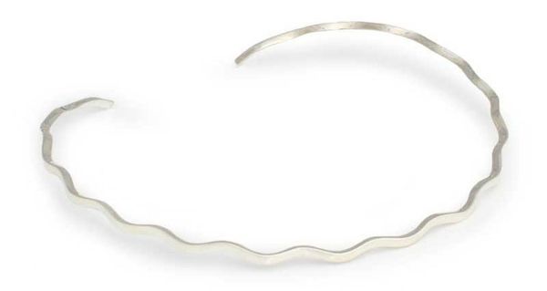Alternate image for Hand Made Sterling Silver Collar Necklace Sound Wave