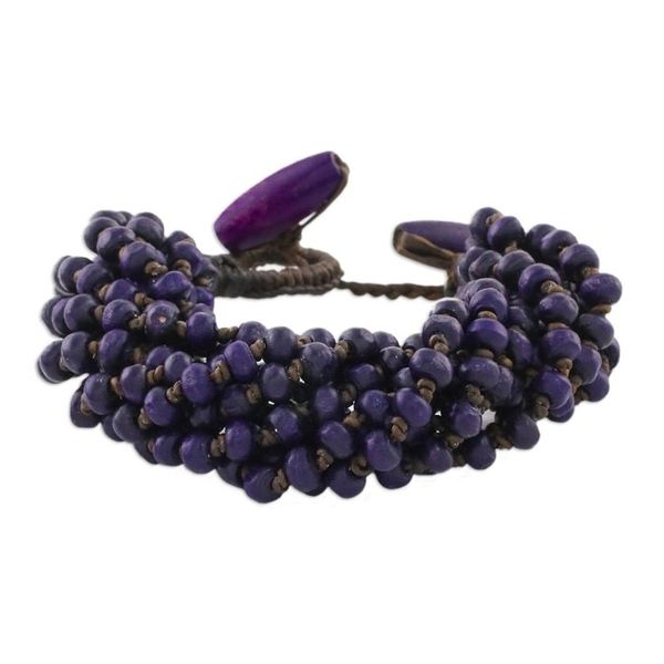 Alternate image for Purple Torsade Bracelet Wood Beaded Jewelry Nan Belle