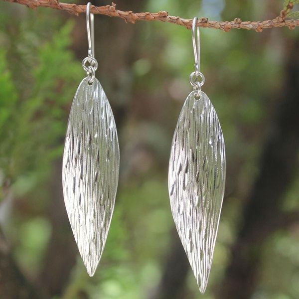 Alternate image for Unique Sterling Silver Dangle Earrings Snow Wind
