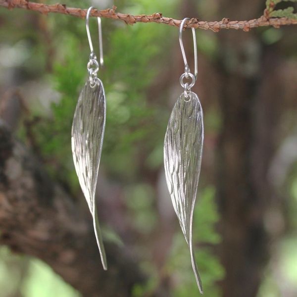 Alternate image for Unique Sterling Silver Dangle Earrings Snow Wind
