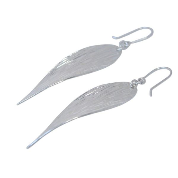 Alternate image for Unique Sterling Silver Dangle Earrings Snow Wind