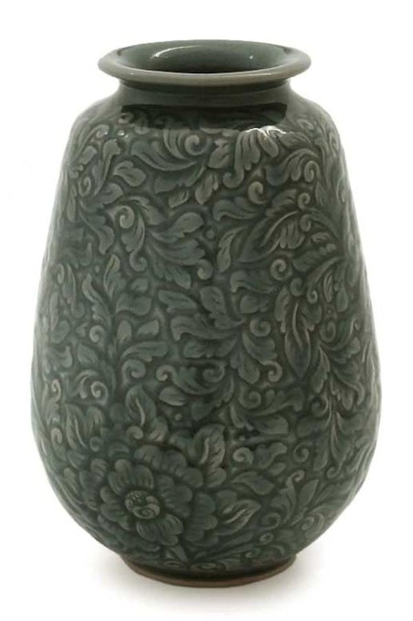 Alternate image for Celadon ceramic vase Botanical Blue
