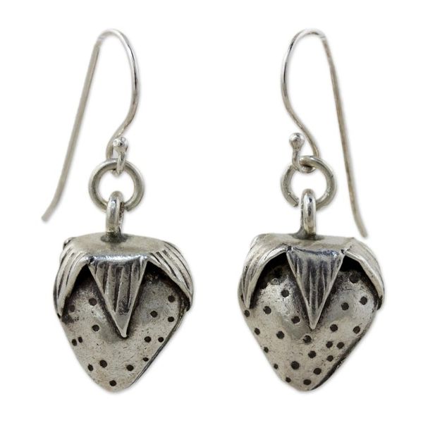 Alternate image for Sterling silver dangle earrings Wild Strawberries