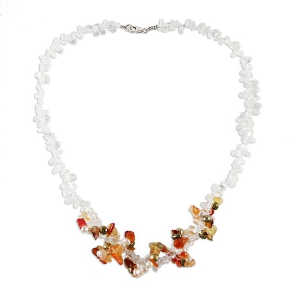 Alternate image for Pearl and rose quartz strand necklace Joy