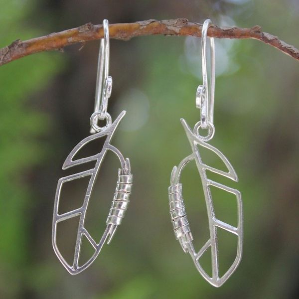 Alternate image for Sterling silver dangle earrings Autumn Abstraction