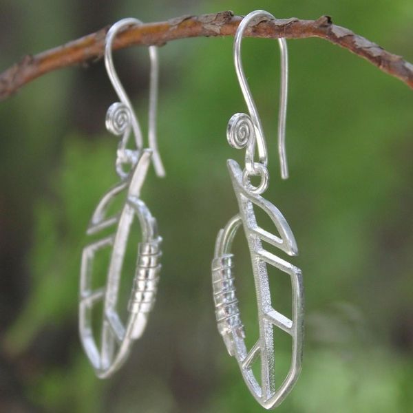 Alternate image for Sterling silver dangle earrings Autumn Abstraction