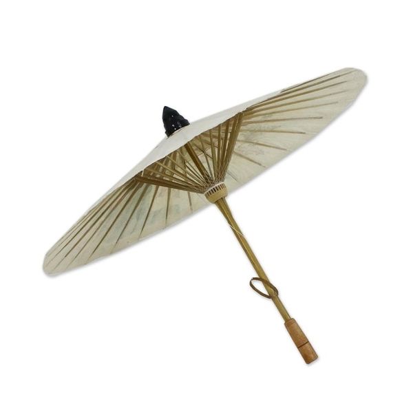 Alternate image for Floral Paper Parasol from Thailand Peacock and Flowers