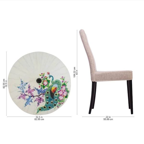 Alternate image for Floral Paper Parasol from Thailand Peacock and Flowers