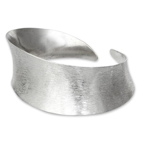 Alternate image for Handmade Modern 950 Silver Cuff Bracelet Moonbeams