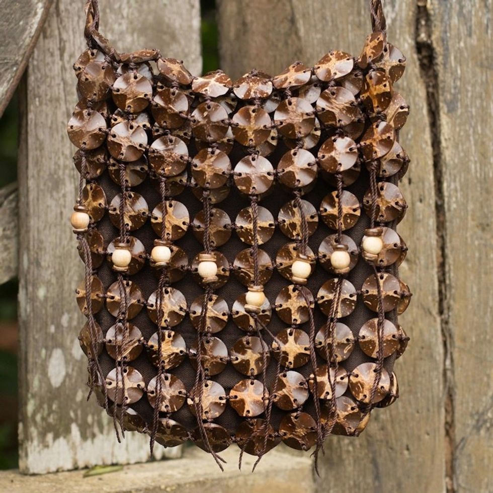 Handmade Coconut Shell Handbag Thailand 'Eco Lover'