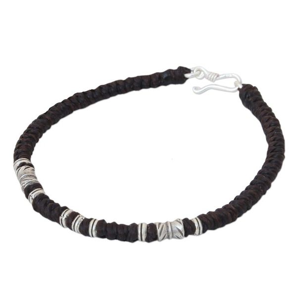 Alternate image for Handmade Silver Braided Bracelet from Thailand Hill Tribe Heritage