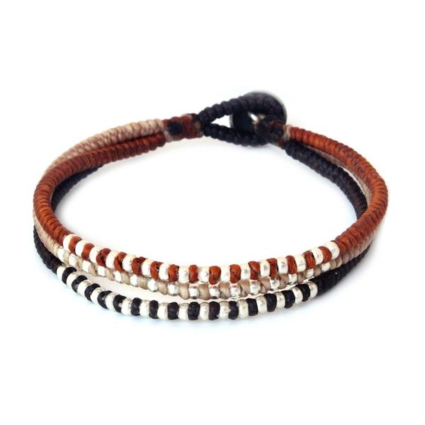 Alternate image for Handcrafted Hill Tribe Silver Braided Bracelet Cool Thai Autumn