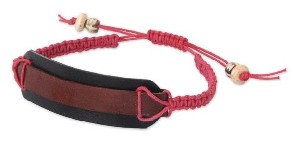 Alternate image for Leather Wristband Bracelet Brown Band