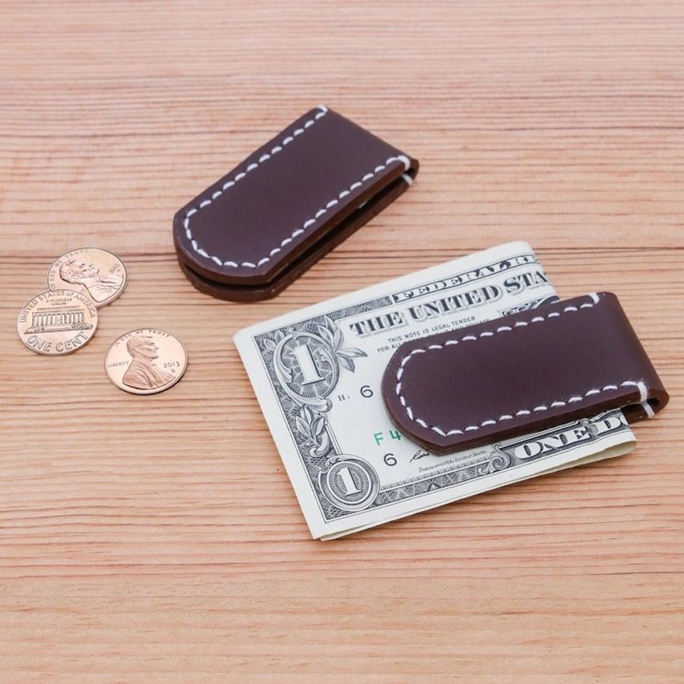 Leather money clips Pair 'Savvy Spender'