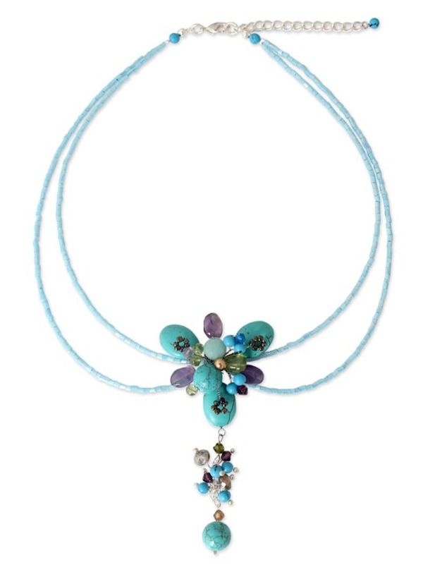 Alternate image for Hand Made Beaded Turquoise Colored Necklace Sweet Serenade