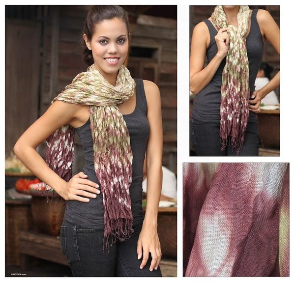 Alternate image for Patterned Scarf from Thailand Fabulous Earth