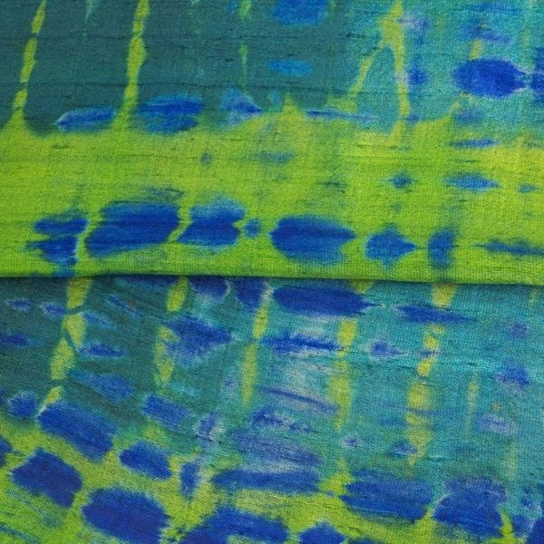 Alternate image for Unique Handcrafted Tie Dyed Silk Scarf Thai Meadow